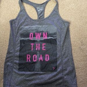 Girls Old Navy Gray and Pink Graphic Tank Top. Medium
